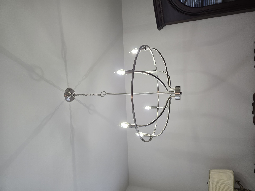 installation of chandelier