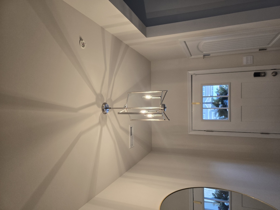 installation of chandelier