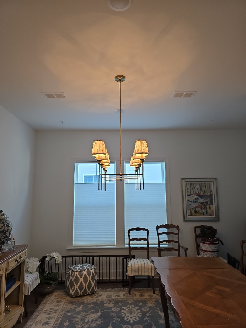 installation of chandelier
