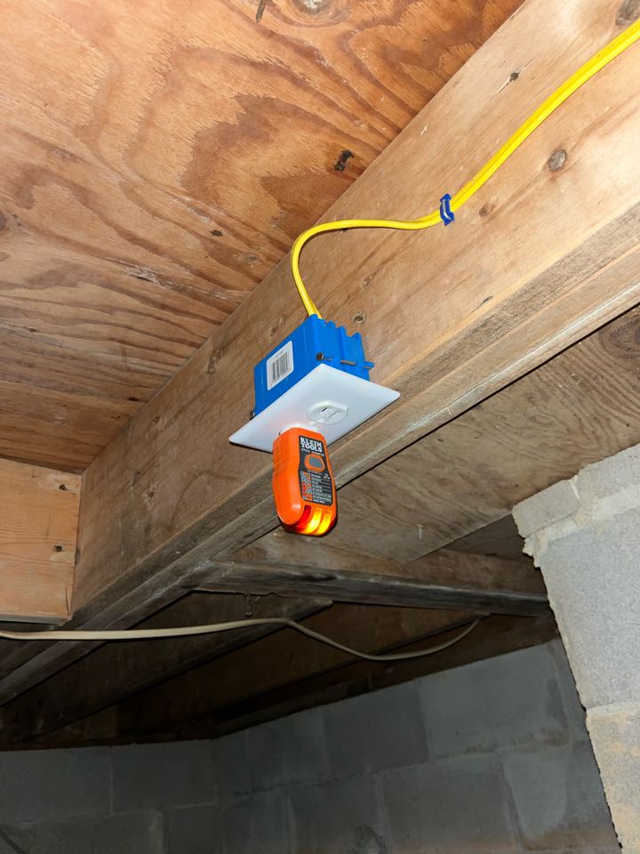 Installed dedicated receptacle circuit in crawl space for dehumidifier! Rock hall, Maryland!