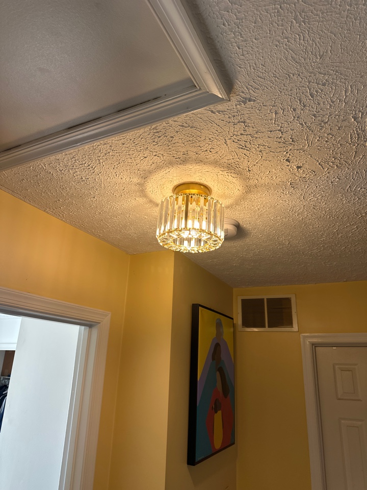Installed ceiling fan from scratch as well as new light fixture in Odenton Maryland.