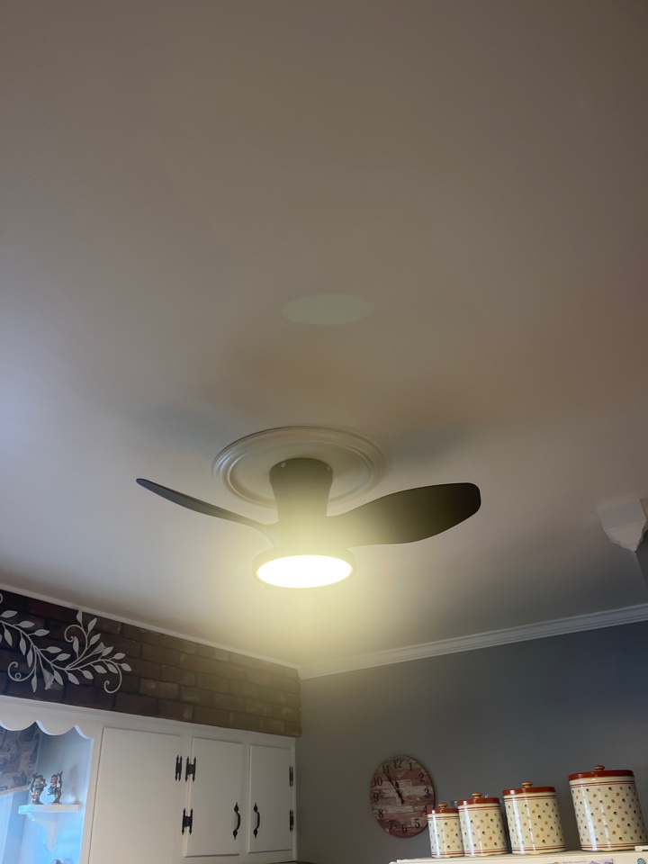 Installed customer supplied fan with new fan rated support box! Brooklyn, Maryland.
