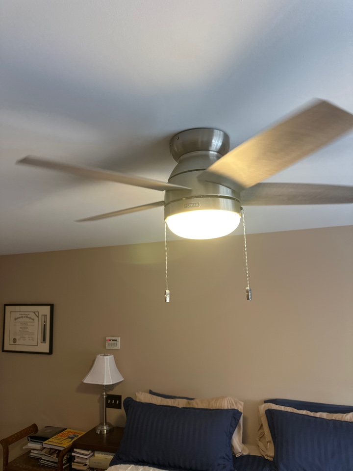 Magothy Electric replaced ceiling fan in Owings Mills, MD. 