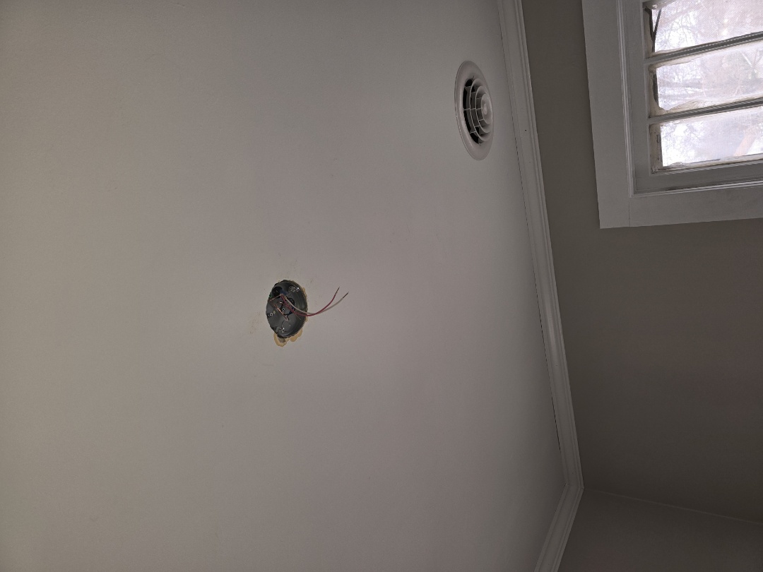 wiring for light in bedroom with fan rated box