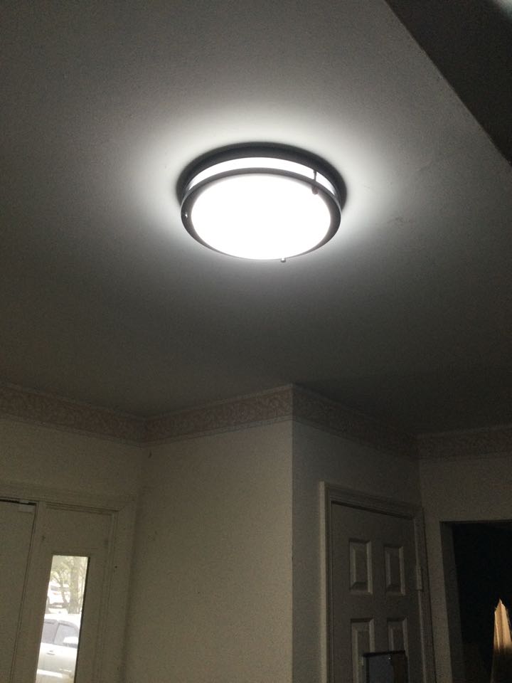 Installed two customer supplied light fixtures in Laurel, Md. 