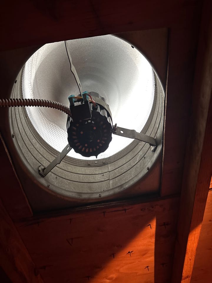 Replaced attic fan in Catonsville, MD.