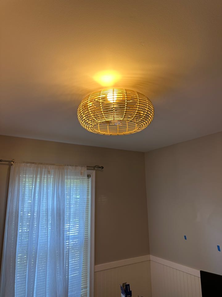 Installed two customer supplied ceiling fans from scratch in Arnold, Md. 