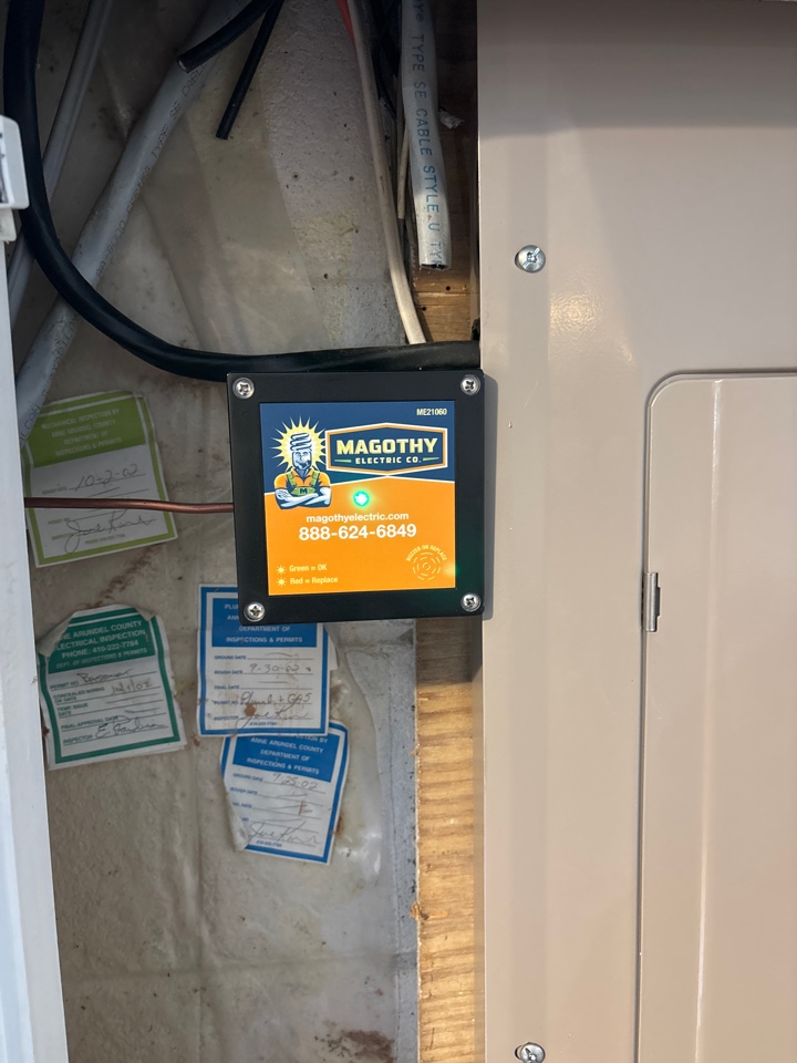 Replaced surge protection in Millersville, MD.