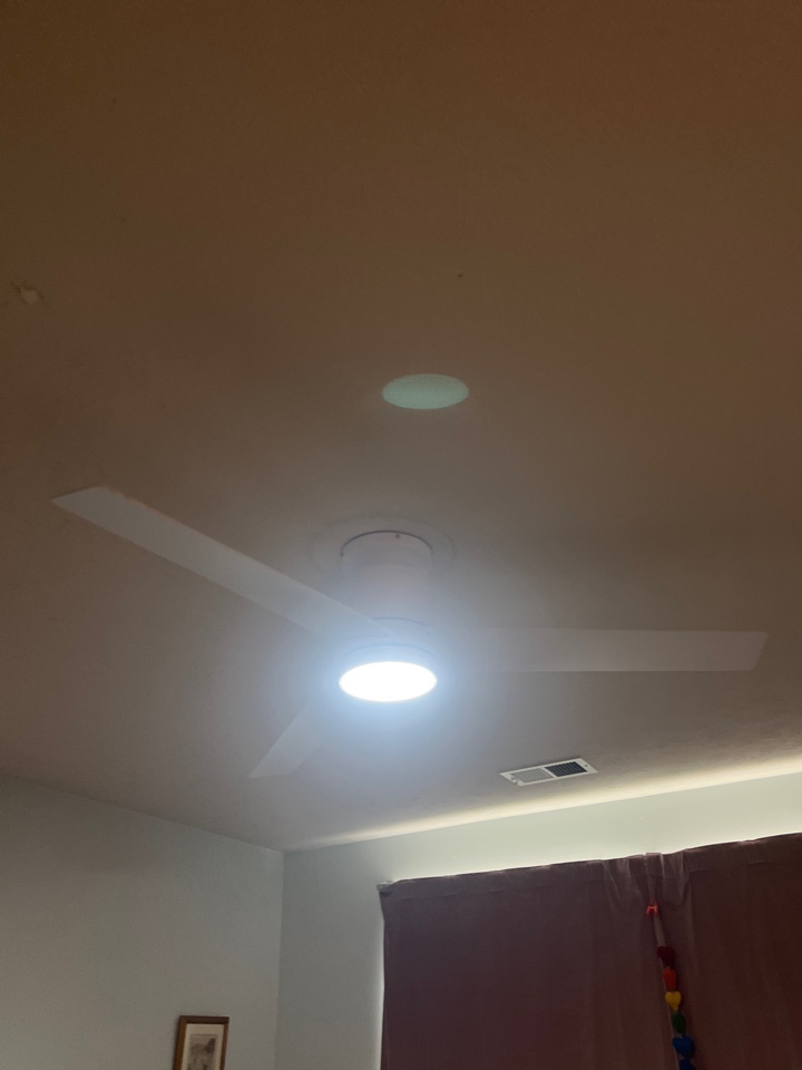 Installed fan support box and customer supplied ceiling fan in Ridgely, Maryland!
