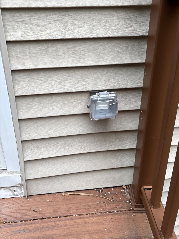 Installed a weather rated gfci outlet and bubble cover in Catonsville, MD.