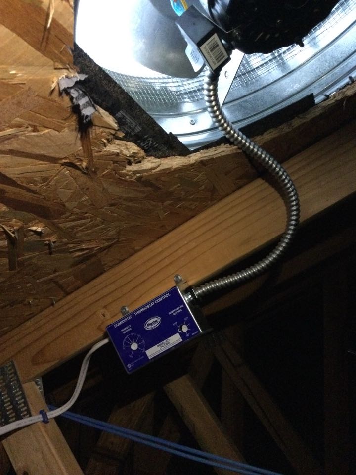 Installed switch leg from scratch for an attic fan in Severn, Md. 
