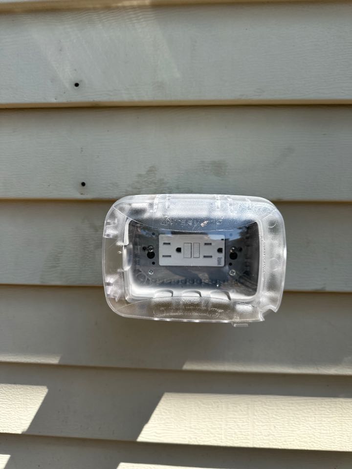 Magothy Electric installed outdoor receptacle in Reisterstown, Md. 