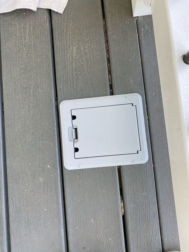 Installed weatherproof deck receptacle in Edgewater, MD