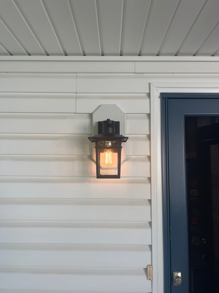 Installed new siding block and customer supplied light! Pasadena, Maryland