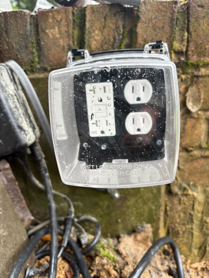 Installed outdoor rated box and in-use cover in Ellicott City, MD