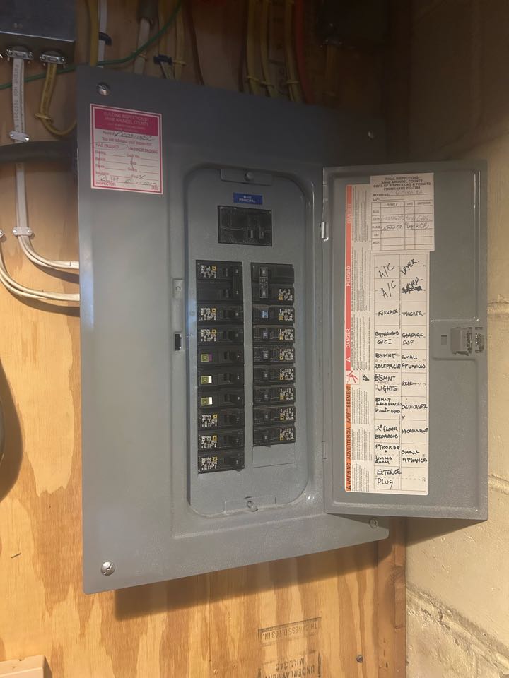 Magothy electric replaced three breakers damaged by storm in Glen Burnie Maryland 