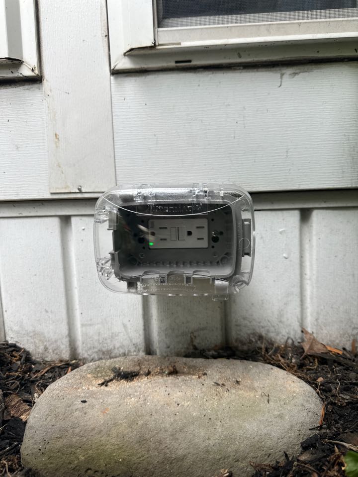 Installed outdoor GFCI and outdoor cover in Severna Park, Md. 