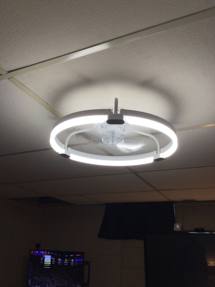 Installed customer supplied fandelier in Glen Burnie, Md. 