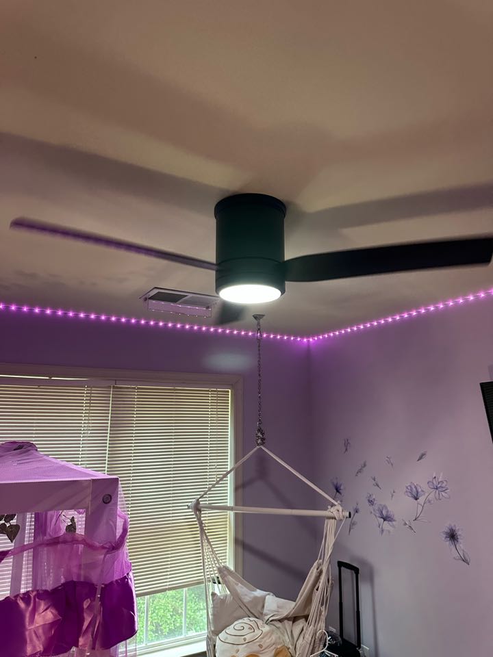 Installed customer supplied ceiling fan from scratch in Crownsville, Md. 