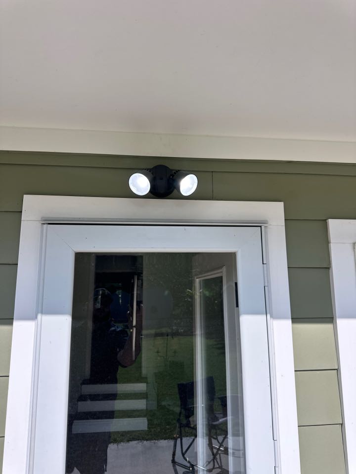 Installed customer supplied outdoor light fixture and new dimmer switch in Annapolis, Md. 