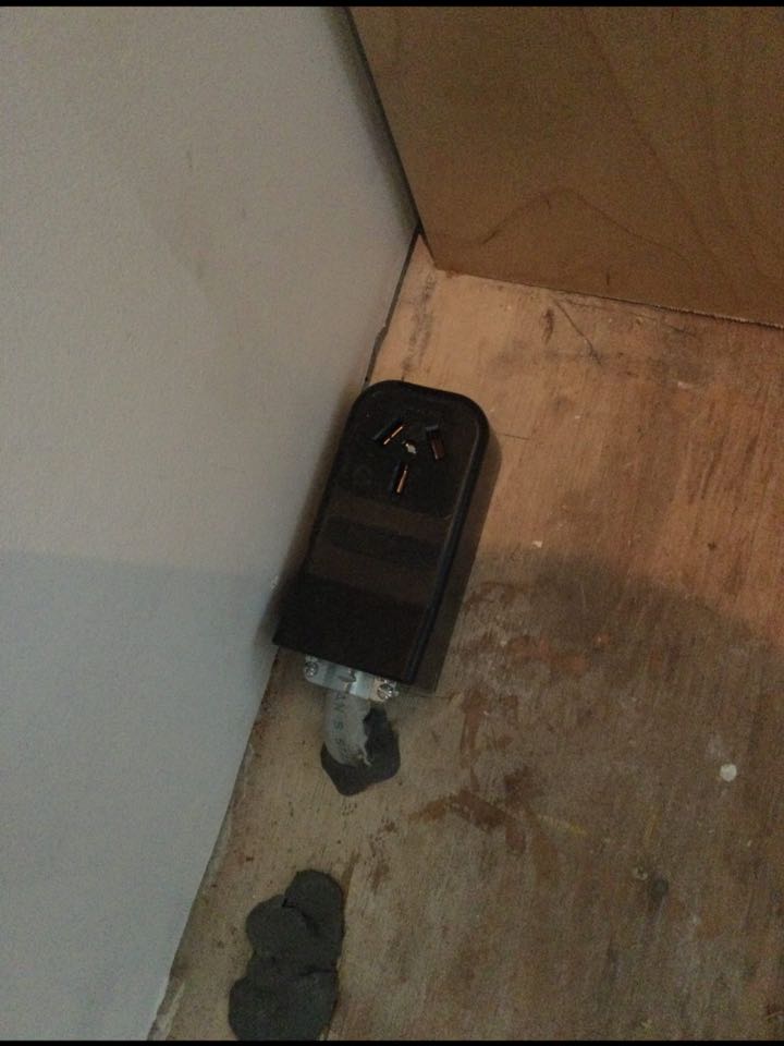 Installed range receptacle in Jessup, Md. 