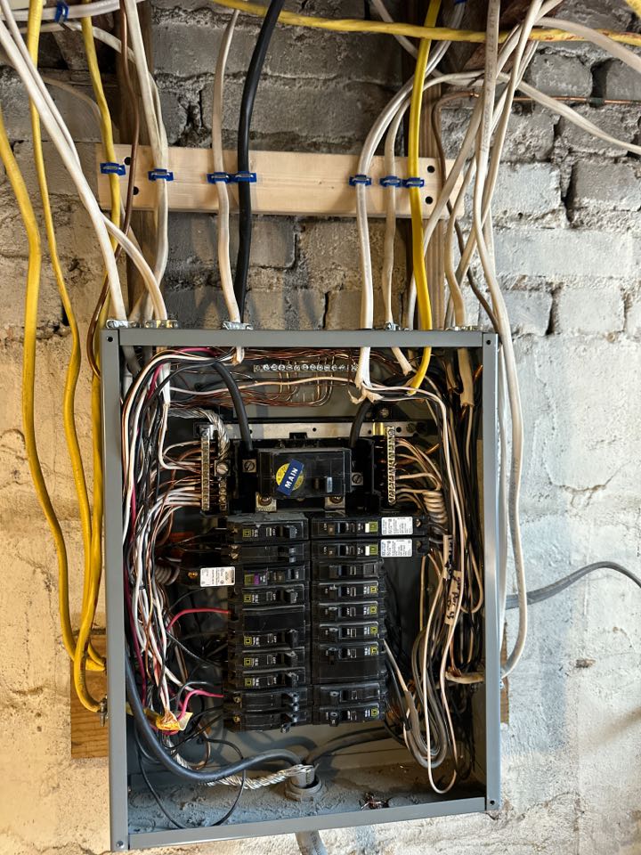 Rewired multiple receptacles, switches and light fixtures from knob and tube to modern copper in Baltimore, Md. 