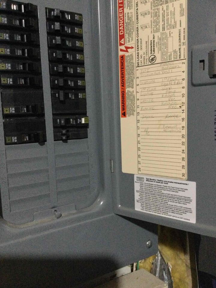 Installed junction box replaced damaged wire and installed 15 AMP arc fault breaker in Elkridge, Md.  
