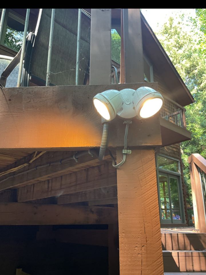 Performed diagnostic and restored power to light fixtures, installed outdoor GFCI and in-use cover and installed a single pole switch to power outdoor flood light in Pikesville, Md. 