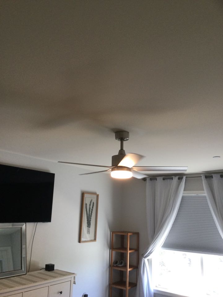 Installed Five customer supplied ceiling fans in Severn, MD.