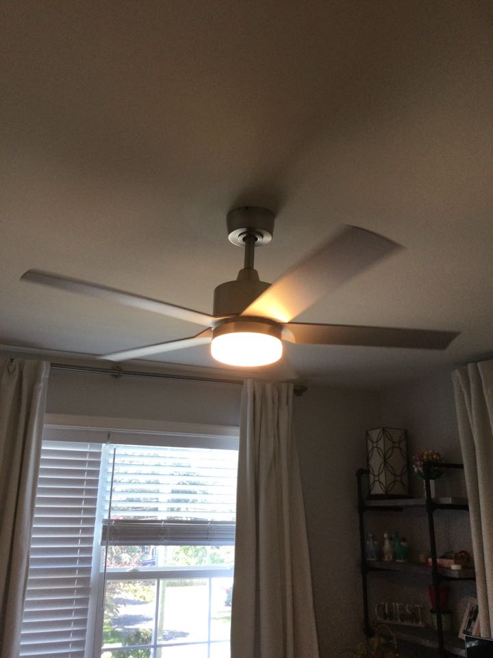 Installed Five customer supplied ceiling fans in Severn, MD.