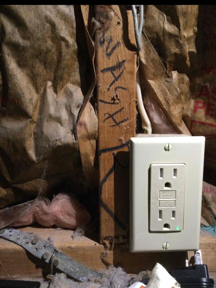 Installed GFCI receptacle in Nottingham, Md. 