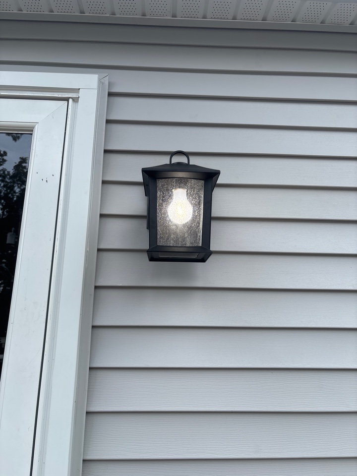 Installed an outdoor light in Glen burnie, MD.