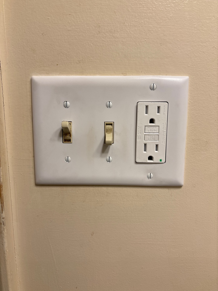 Replaced a standard outlet with a gfci outlet in Columbia, MD.
