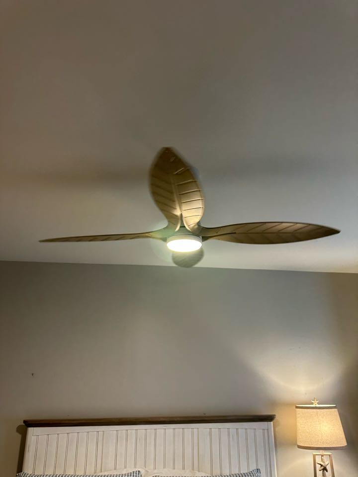Installed customer supplied ceiling fans from scratch in Edgewater, MD.