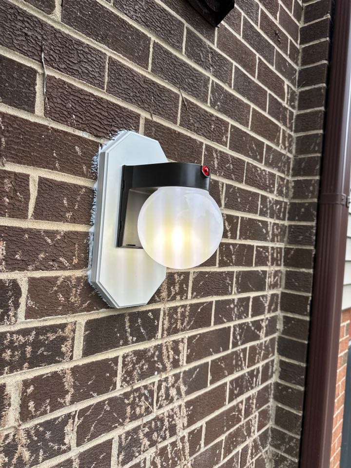Installed new attic fan motor and thermostat with switch and front porch light in Columbia, MD. 