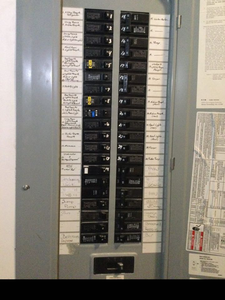 Installed double pole and single pole breakers to match panel manufacturer in Glen Burnie, Md. 