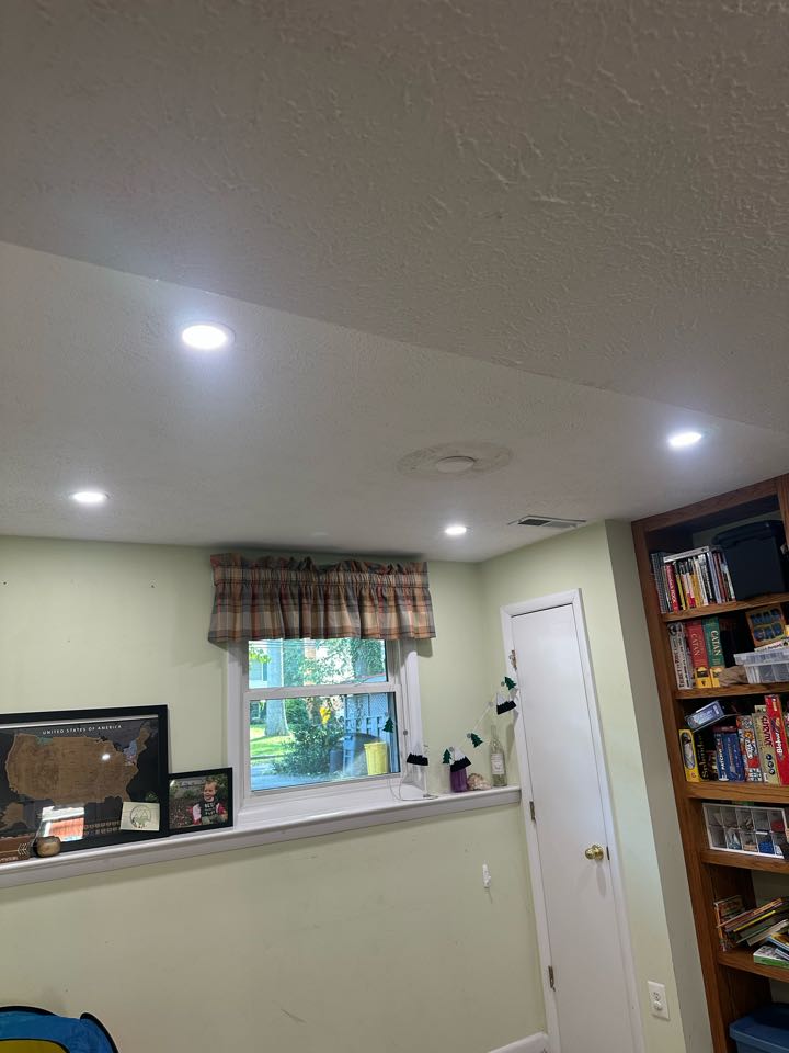 Installed multiple customer supplied recessed light fixtures and dimmer switches in Crownsville, MD. 