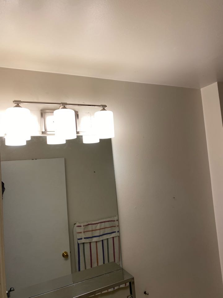Installed customer supplied ceiling fan and vanity light in Glen Burnie, MD