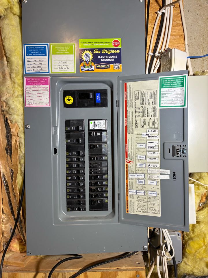 Magothy Electric replaced a service cable, installed new ground rods and bonding wire, and installed a whole home surge protector in Glen Burnie, MD.