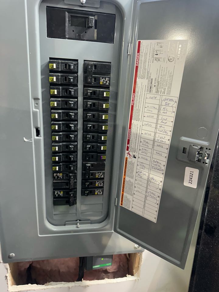 Replace over-fused arc fault breaker with correct amperage rated breaker in Baltimore Maryland 