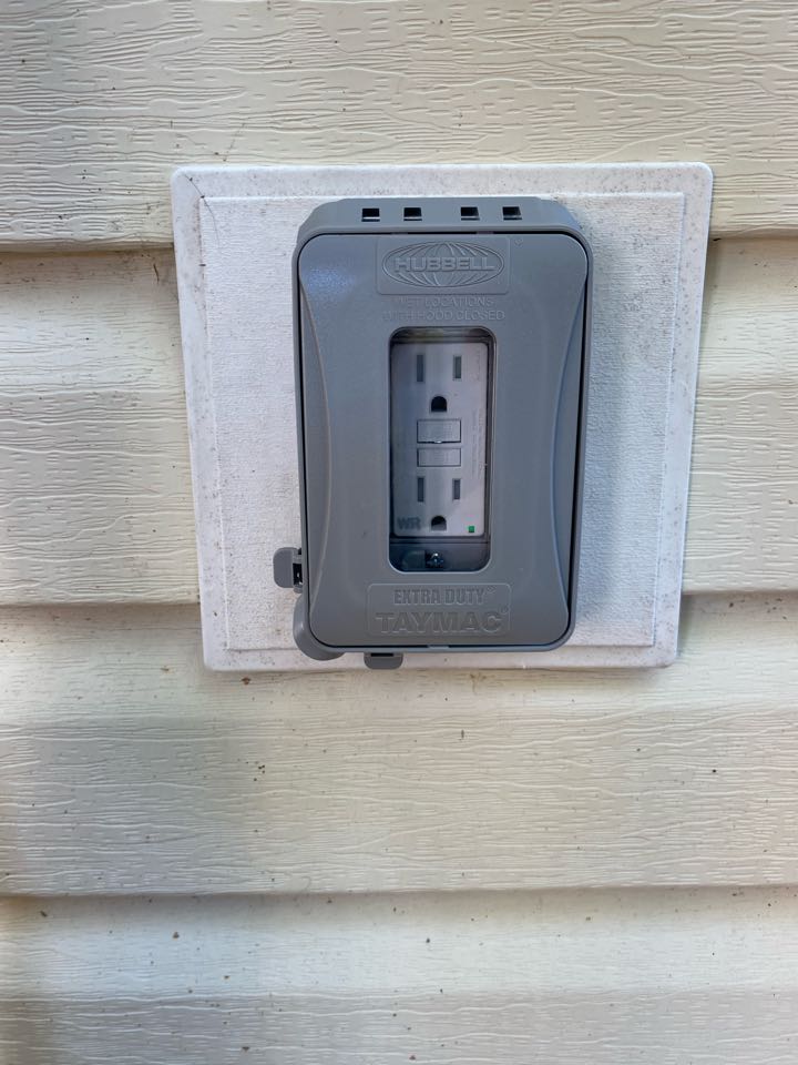Installed outdoor GFCI receptacle in Glen Burnie, MD