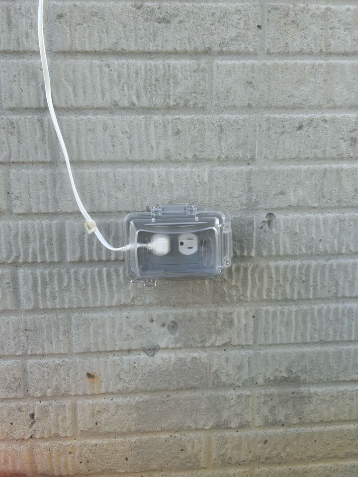 Magothy electric replaced outdoor receptacle with wether rated receptacle and bubble cover in severna park 