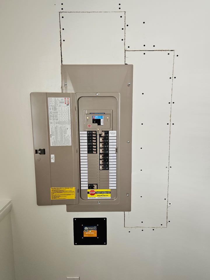 Installed 200 amp panel, surge protector, emergency disconnect and generator outlet in Pasadena, MD. 