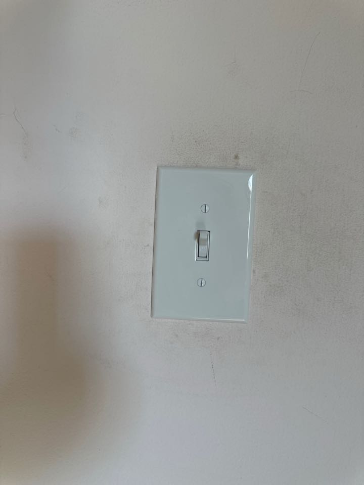 Installed customer supplied ceiling fan and single pole switch in Baltimore, MD. 