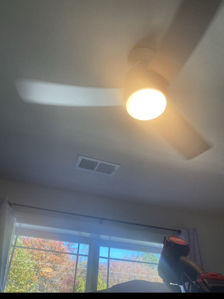 Installed customer supplied ceiling fans in Pasadena, MD. 