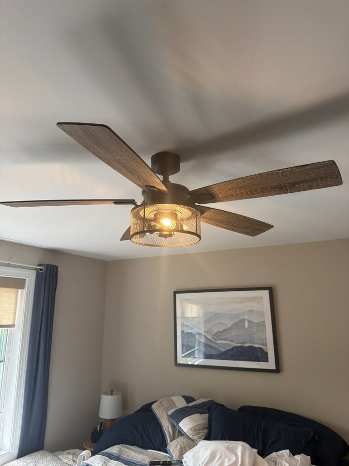 Magothy Electric installed a new remote and receiver for ceiling fan and replaced an outdoor gfci receptacle in Stevensville, MD.