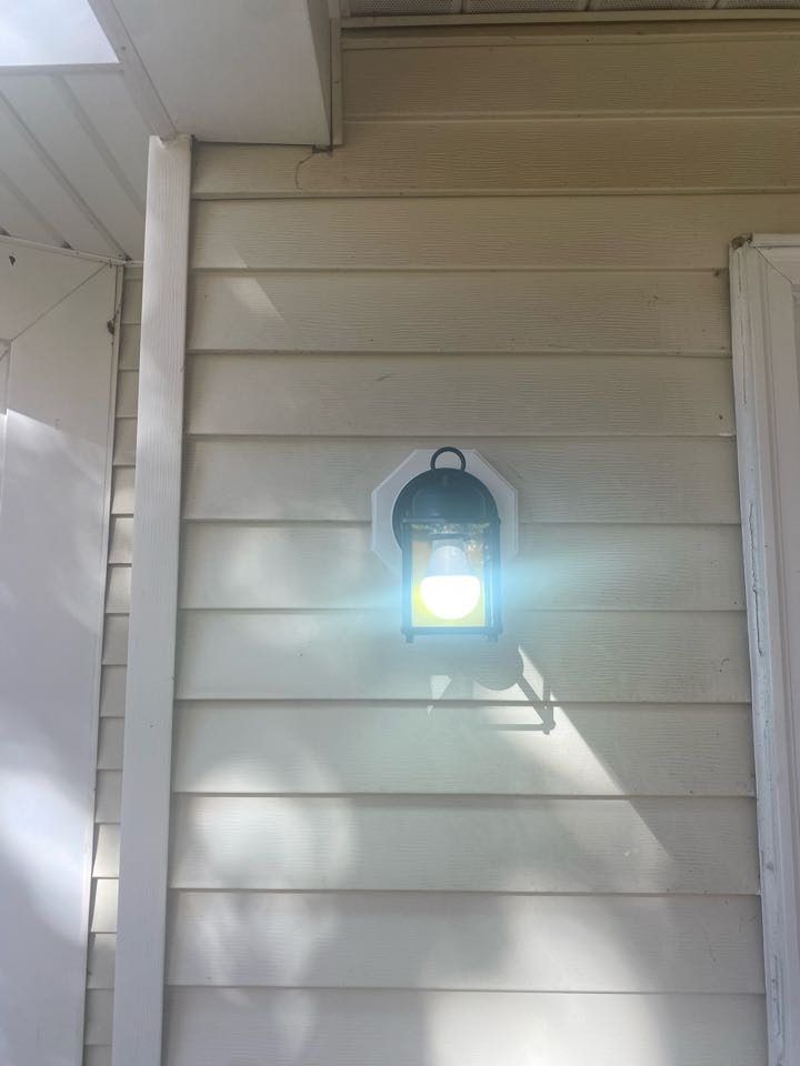 Installed customer supplied outdoor sconce in Columbia, MD