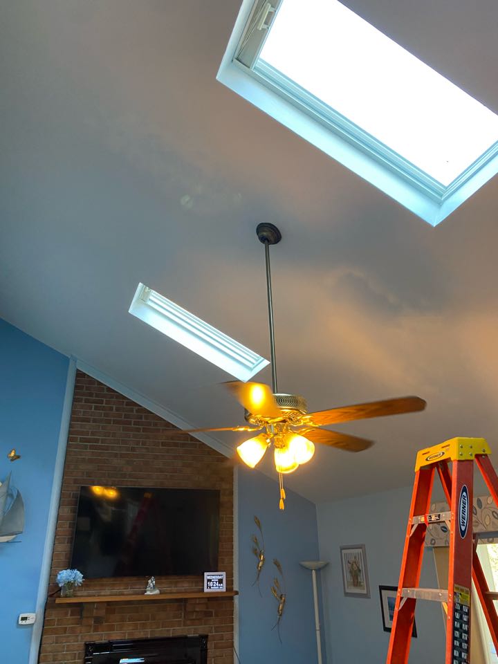 Installed ceiling fan rated box and fan light in Pasadena, MD
