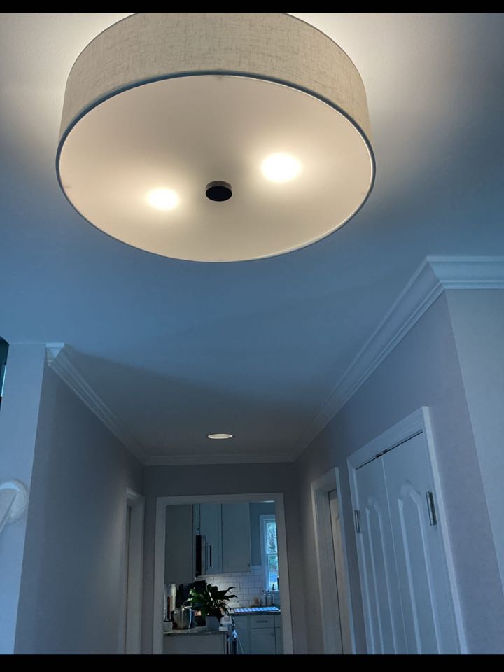 Installed customer supplied chandelier and light fixture in Millersville, MD. 