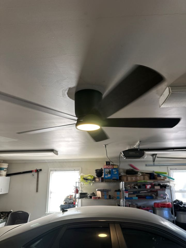 Installed customer supplied ceiling fan and motion sensor in Middle River, MD. 